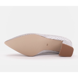 Marco Shoes Zapatos de salón elegantes hechos de piel de gamuza plata 7