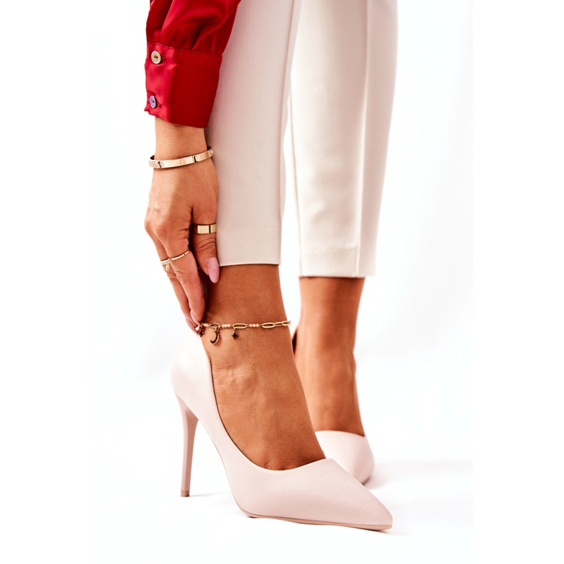 WS1 Stilettos de cuero en beige Spitz Hanne 2