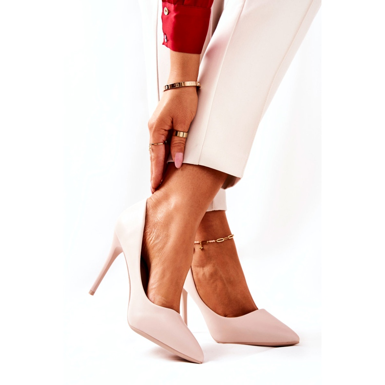 WS1 Stilettos de cuero en beige Spitz Hanne 3