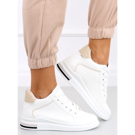 Deportivas con cuña oculta Izumi BLANCO / BEIGE 3