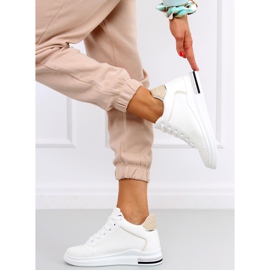Deportivas con cuña oculta Izumi BLANCO / BEIGE 4