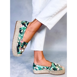 Alpargatas con Conchas Manami Flor Verde 3
