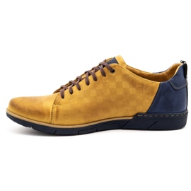 Polbut Zapatos casual hombre piel 2114 rojo multicolor amarillo 2