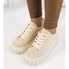 Sneakers beige en la plataforma Mirabel 1