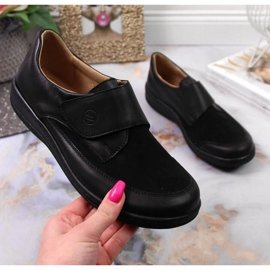 Zapatos de piel con velcro Helios W 395 negro 1