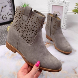 Botas grises caladas en la cuña Filippo W PAW316A 1