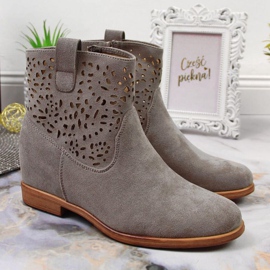 Botas grises caladas en la cuña Filippo W PAW316A 4