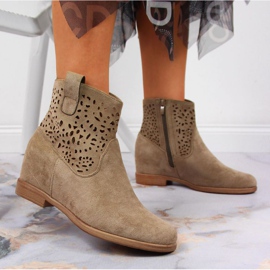 Botas caladas en la cuña Filippo W PAW316B beige 2
