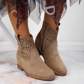 Botas caladas en la cuña Filippo W PAW316B beige 3