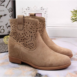 Botas caladas en la cuña Filippo W PAW316B beige 4