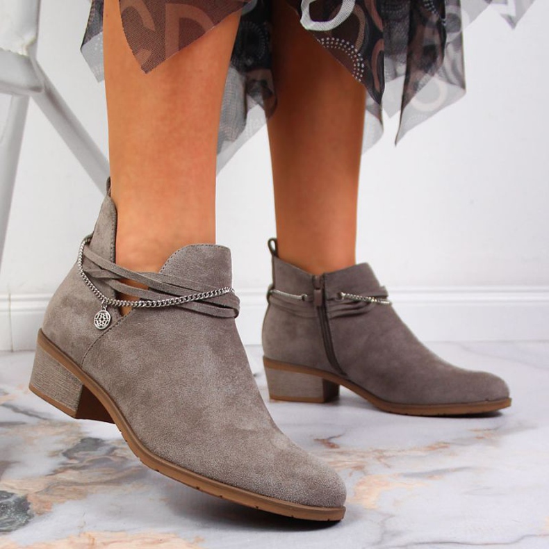 Botas grises con cadena Filippo W PAW318B 2