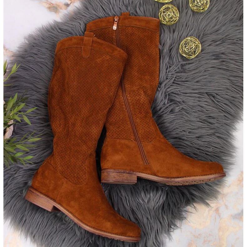 Botas primavera calado S. Barski W OLI139B camel marrón 2 Botas primavera calado S. Barski W OLI139B camel marrón 2