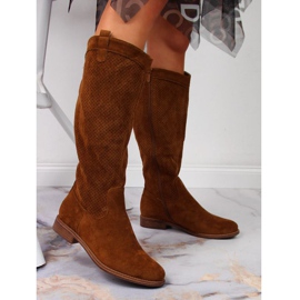 Botas primavera calado S. Barski W OLI139B camel marrón 4