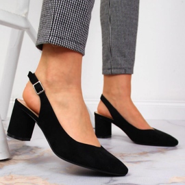 Zapatos de tacón en el poste de Sergio Leone en SK362 negro 2
