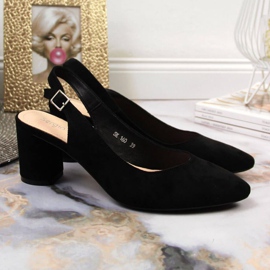Zapatos de tacón en el poste de Sergio Leone en SK362 negro 4