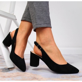 Zapatos de tacón en el poste de Sergio Leone en SK362 negro 6
