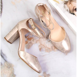 Sandalias en el puesto de Sergio Leone W SK364A oro dorado 5