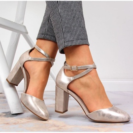 Sandalias en el puesto de Sergio Leone W SK364A oro dorado 7