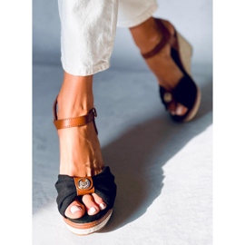 Sandalias cuña Leyla Negras marrón 5