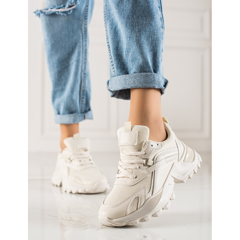 TRENDI Zapatillas de moda beige 2