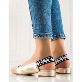 Goodin Zapatos de tacón con tacón descubierto dorado 3