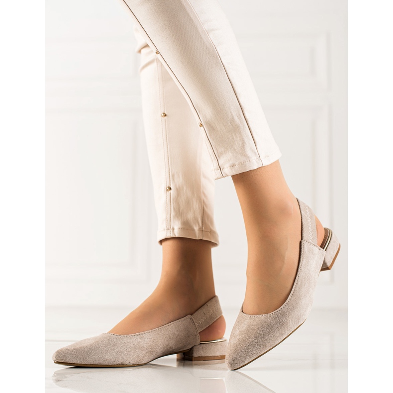 Goodin Zapatos de salón clásicos con tacón abierto beige 1