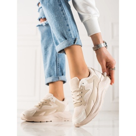 TRENDI Zapatillas de gamuza beige 2