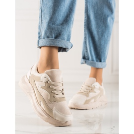 TRENDI Zapatillas de gamuza beige 3