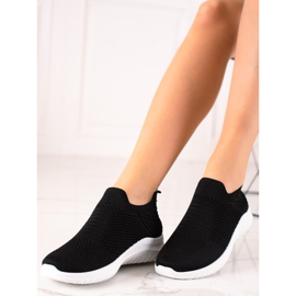 TRENDI Zapatos cómodos sin cordones negro 1