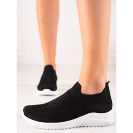 TRENDI Zapatos cómodos sin cordones negro 3