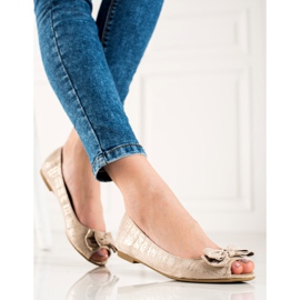Goodin Bailarinas Punta Abierta Con Lazo beige 2
