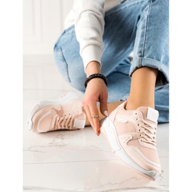 Ideal Shoes Zapatillas rosas en la plataforma rosado 4