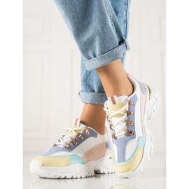 TRENDI Zapatillas coloridas con estilo blanco multicolor 2