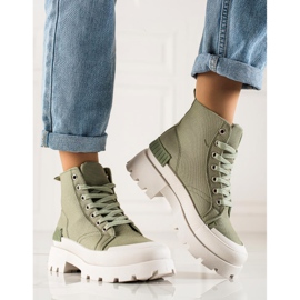 Seastar Zapatillas altas de moda en la plataforma verde 4