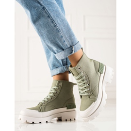 Seastar Zapatillas altas de moda en la plataforma verde 1