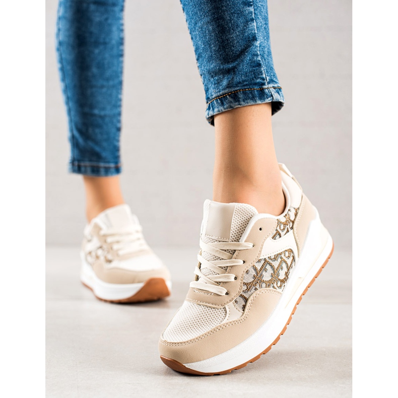 TRENDI Zapatillas Atadas En La Plataforma beige 2 TRENDI Zapatillas Atadas En La Plataforma beige 2