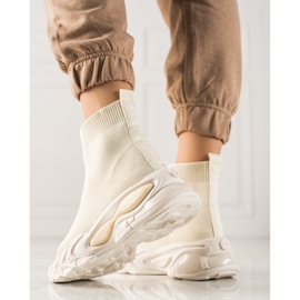 TRENDI Zapatillas de deporte con estilo con un calcetín beige 3