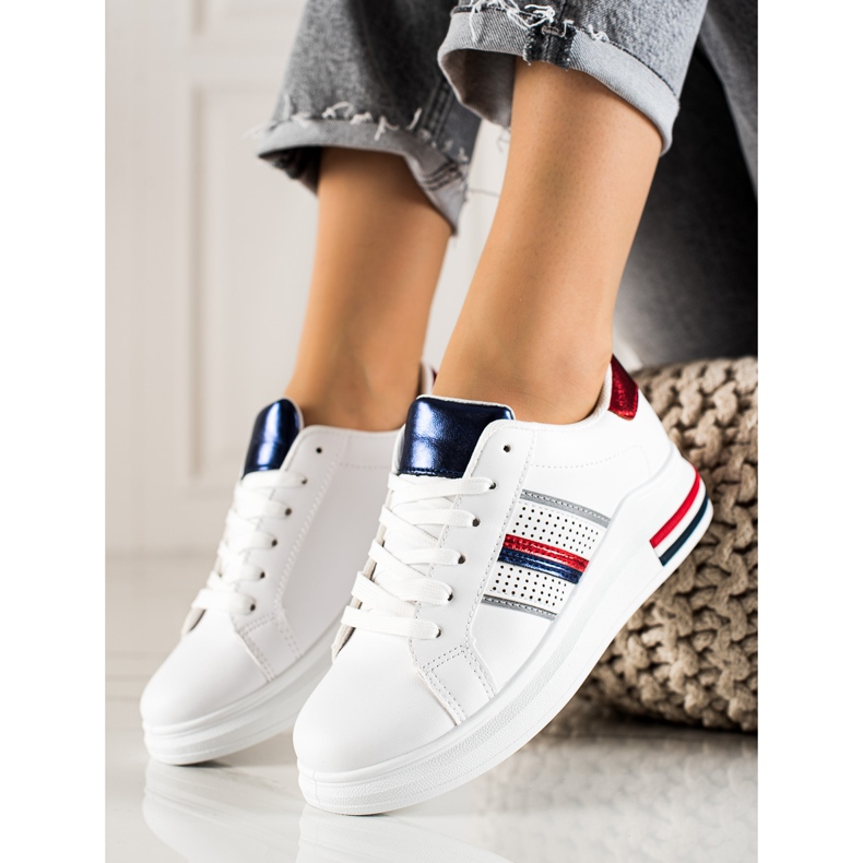 TRENDI Zapatos deportivos blancos casuales 1