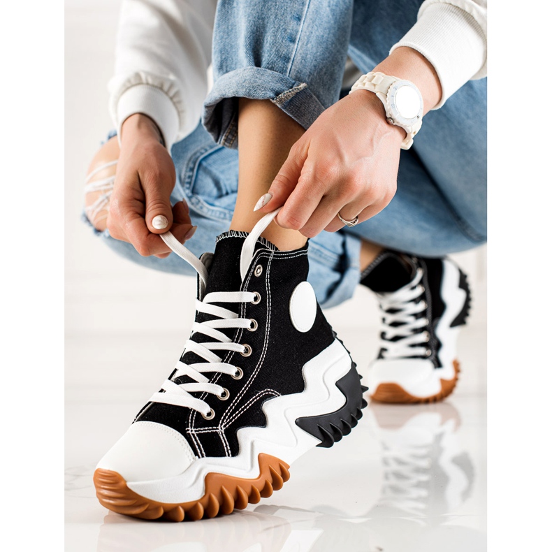 TRENDI Zapatillas deportivas negras Zapatillas de moda negro 1