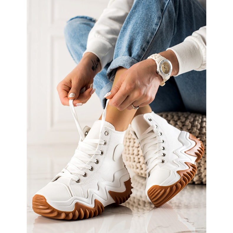 TRENDI Zapatillas Moda Blancas blanco 1