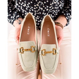 Lovit Mocasines de ante con estilo verde 3