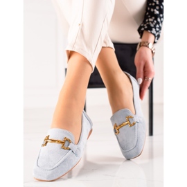 Mocasines de ante con estilo azul 2