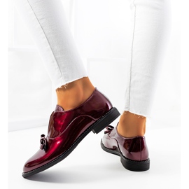 Zapatos lacados burdeos Flover rojo 2