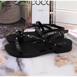Sandalias romanas con tachuelas Potocki W WOL56A negro 2