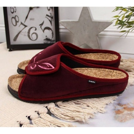 Zapatillas casa velcros Inblu W BEF33 burdeos rojo multicolor 2