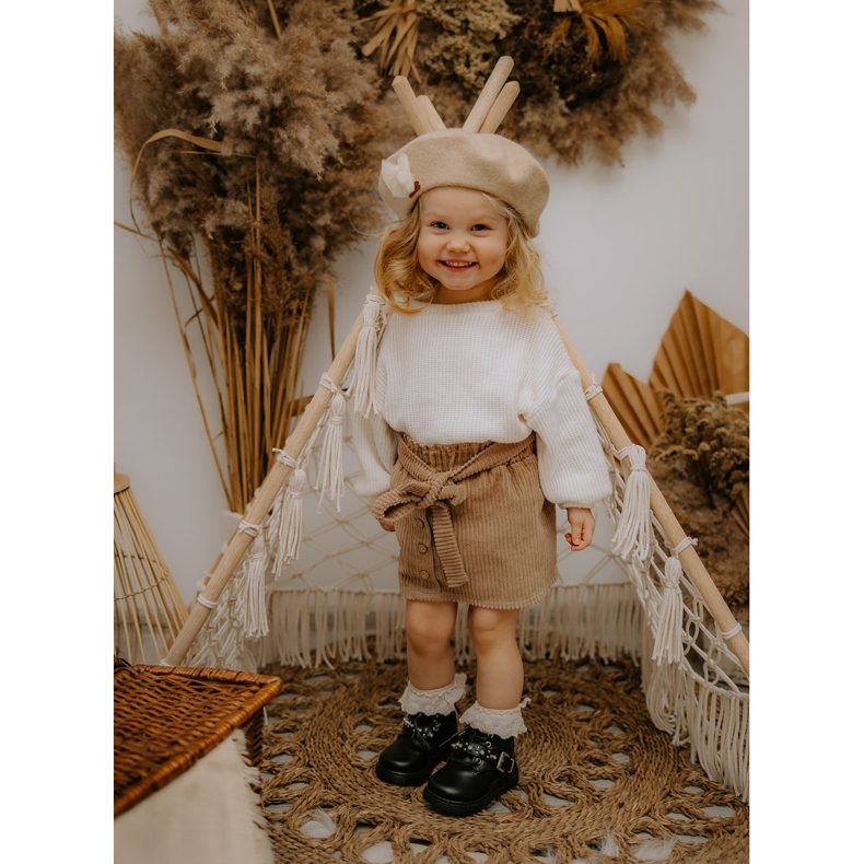 FR1 Botas Infantiles Abrigadas Con Piel Negra Flossie negro 1