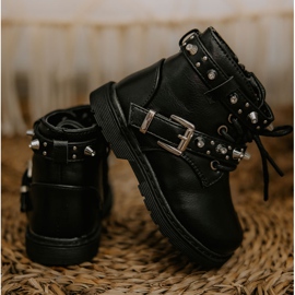 FR1 Botas Infantiles Abrigadas Con Piel Negra Flossie negro 5