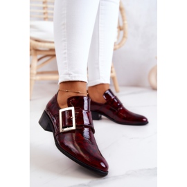 PA2 Zapatos charol con hebilla Burdeos Taliya rojo 3