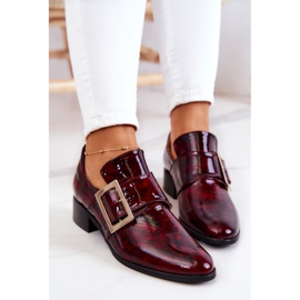 PA2 Zapatos charol con hebilla Burdeos Taliya rojo 6