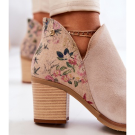 Botas de mujer de cuero con tacón alto Maciejka beige claro 04492 7